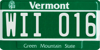 VT license plate WII016