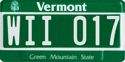 VT license plate WII017