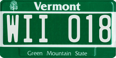 VT license plate WII018