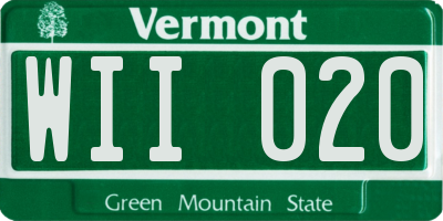 VT license plate WII020