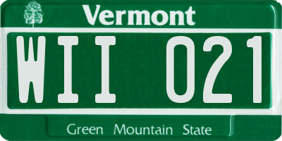 VT license plate WII021