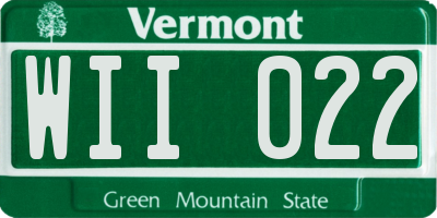 VT license plate WII022