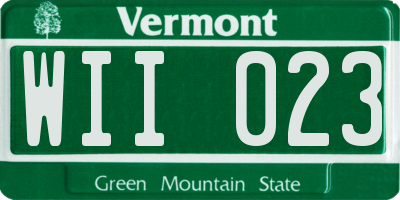 VT license plate WII023