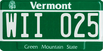 VT license plate WII025