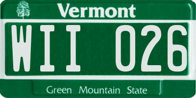 VT license plate WII026