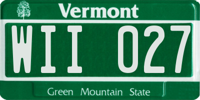 VT license plate WII027
