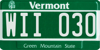 VT license plate WII030