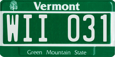 VT license plate WII031