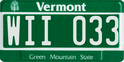 VT license plate WII033