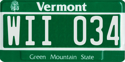 VT license plate WII034