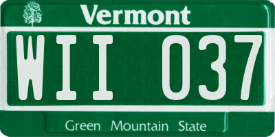 VT license plate WII037