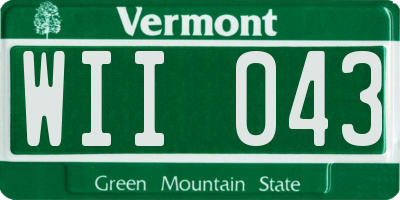 VT license plate WII043