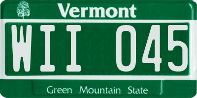 VT license plate WII045