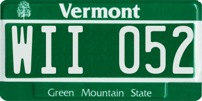VT license plate WII052
