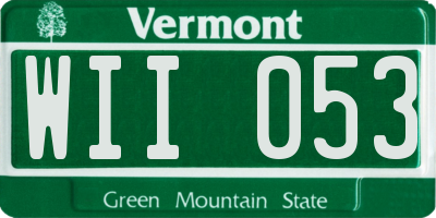VT license plate WII053