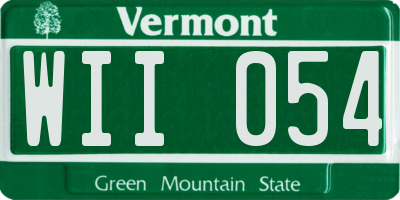 VT license plate WII054