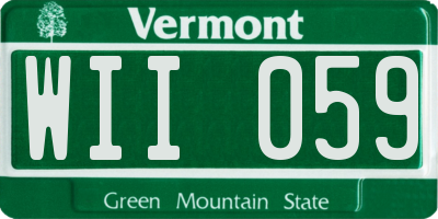 VT license plate WII059