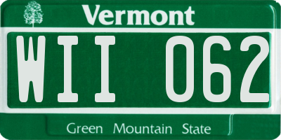 VT license plate WII062