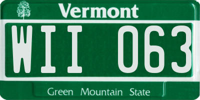 VT license plate WII063