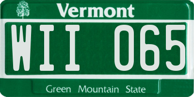 VT license plate WII065