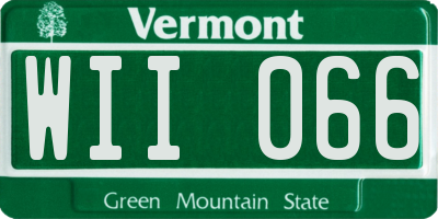 VT license plate WII066