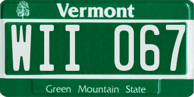 VT license plate WII067