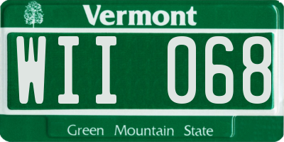 VT license plate WII068