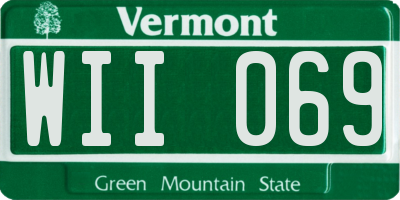 VT license plate WII069