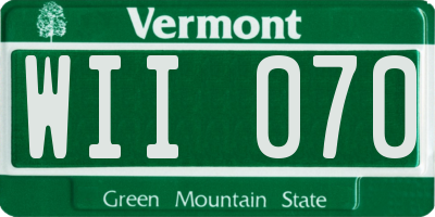 VT license plate WII070