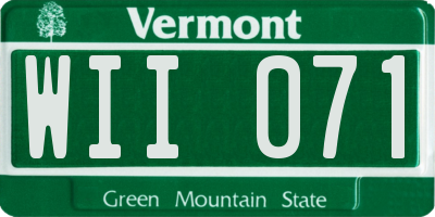 VT license plate WII071
