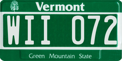 VT license plate WII072