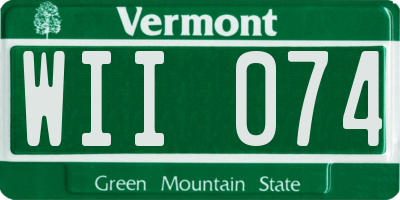 VT license plate WII074