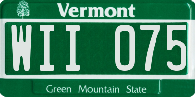 VT license plate WII075