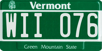 VT license plate WII076