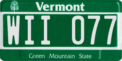 VT license plate WII077