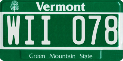 VT license plate WII078