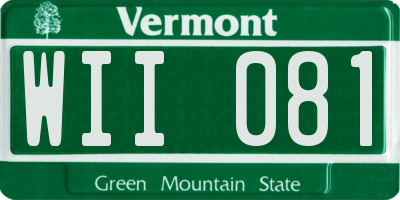 VT license plate WII081