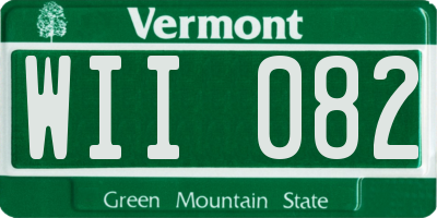 VT license plate WII082