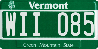 VT license plate WII085