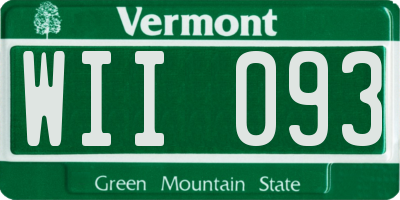 VT license plate WII093