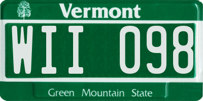 VT license plate WII098