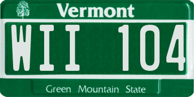 VT license plate WII104