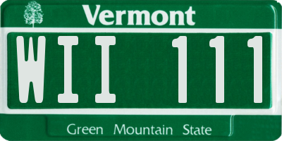 VT license plate WII111