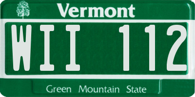 VT license plate WII112