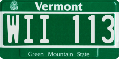 VT license plate WII113