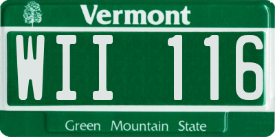 VT license plate WII116