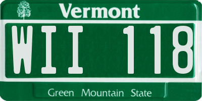 VT license plate WII118