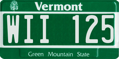VT license plate WII125