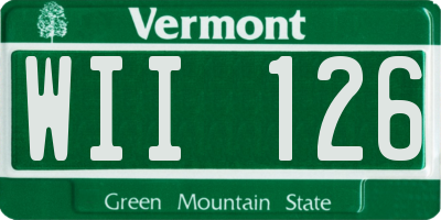 VT license plate WII126