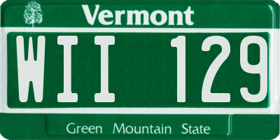VT license plate WII129